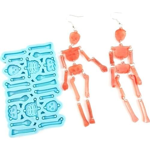 Epoxy Resin Mold Handmade DIY Crafts Jewelry Making Tool Skeleton Earrings Pendant Casting Silicone Mould Jewelry Tools