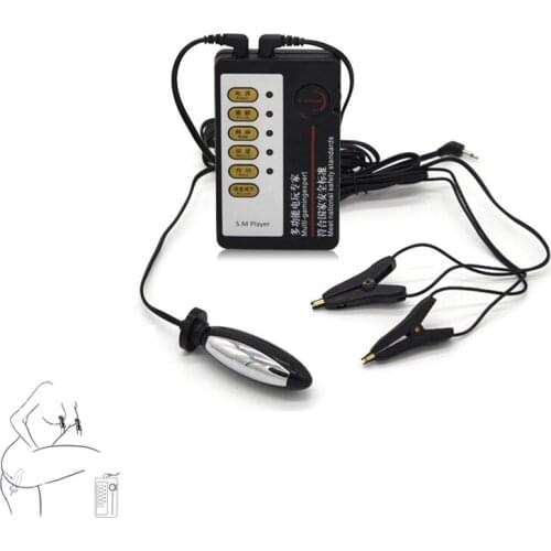 Electric Shock Kit ,BDSM Nipple Clamps Vagina Anal Plug Massage Orgasm Masturbation,Electro Medical Themed Sex Toys For Couples