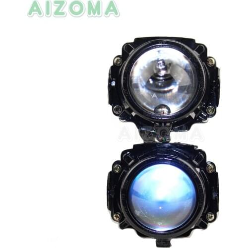Motorcycle Headlight H3 Bulb Projector Headlamp Twin Stacked Head Lights Universal For Kawasaki Yamaha WRF KLR KLX CRF