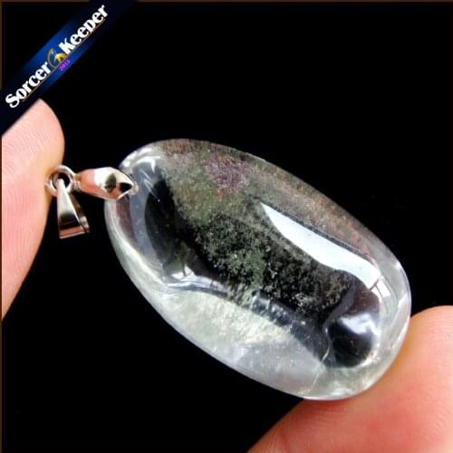 Real Natural Reiki Minerals Green Phantom Quartz Crystal Healing Necklace Pendant Birthday Party Gift for Jewelry Making RS910
