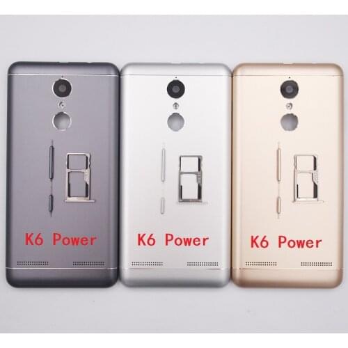 BaanSam New Battery Back Cover For Lenovo K6 Power K33a42 Housing Case With Power Volume Buttons+SIM Card Tray