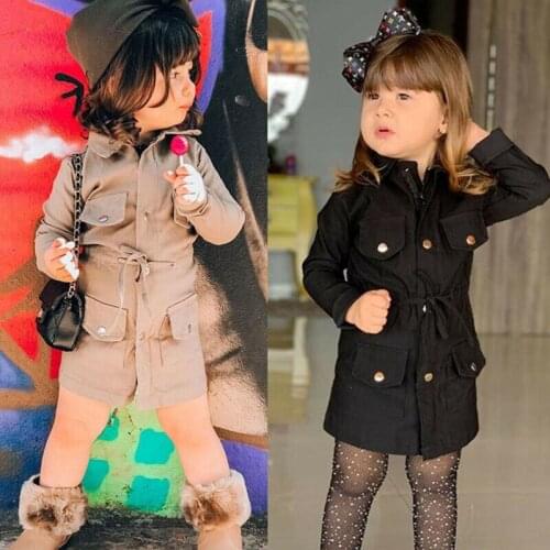 2-7T Autumn Kids Girls Fashion Coats Jackets Baby Clothes Outerwear Children Overcoat