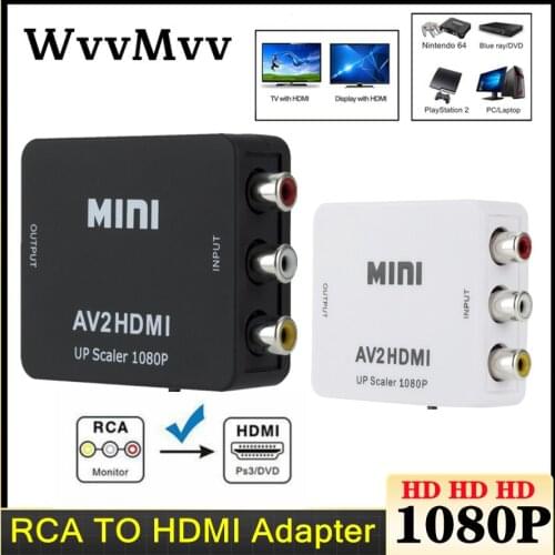 RCA/AV CVBS To Adapter 1080P Video Converter HDMI-compatible CVBS Adapter Converter Box For DVD Projector Set Top Box HDTV