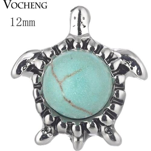 Vocheng Ginger Snap Jewelry Petite 12mm Turquoise Turtle Button Charms Vn-1698