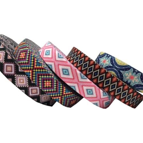 10Yards 15mm Geometry Diamond Print Elastic Belts For Woman Hair Bands Headbands Strap Sewing Decoration Accessories