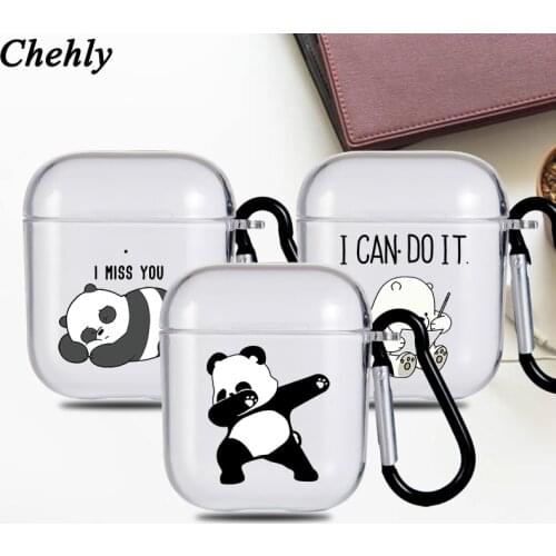 Funny Panda Solf Silicone Case for Airpods 1 2 Pro Shockproof Bluetooth Wireless Headphone Earphone Protective Cover Accessories