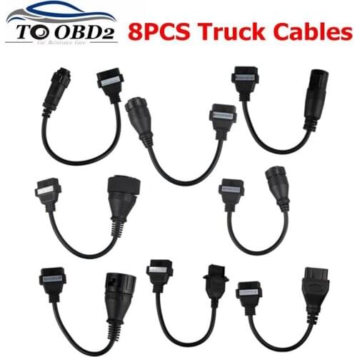 High quality 8pcs Truck Cables for OBD2 Trucks cable Diagnostic tool connect cable 8 PCS Trucks Cables