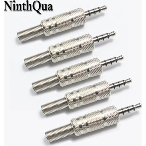 Replacement 3.5mm 4 Pole Male Repair Headphones Audio Jack Plug Connector Soldering For Most Earphone Jack