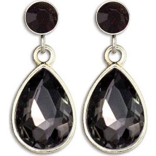 1 pair Water Drop Earrings for Women Mystic Fire Rainbow Birthstone Multicolor Zircon Dangle Earring