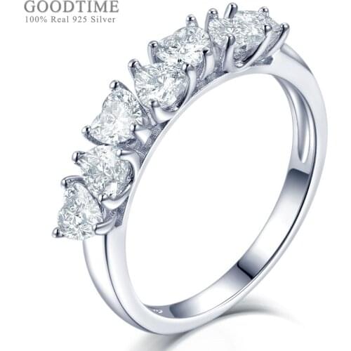 Fashion 925 Sterling Silver Ring For Women Luxury Love Heart Zircon Bride Rings For Wedding Party Jewelry Accessories Gift