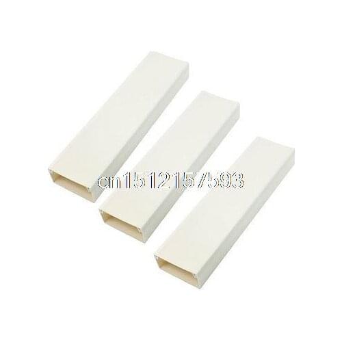 3PCS Plastic 1 1/2"x7/16"x6.1" Cord Ducts Cover Wire Management Cable Raceway