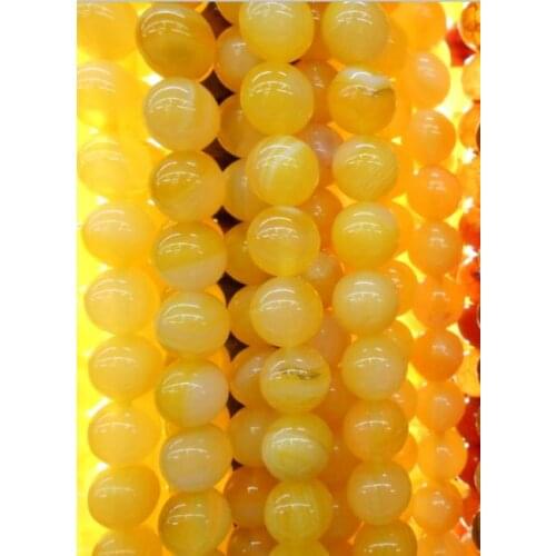 8mm Round Yellow Carnelian Beads Natural Stone Beads