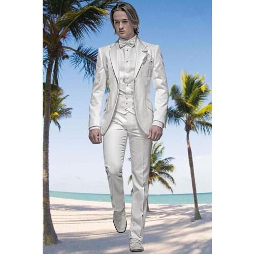 White Notch Lapel Two Buttons Tailor Made Fashion Men Suits Slim Fit Terno Masculino High Quality Simpel Handsome Comfortable