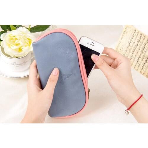 Free Shipping sweet leather cosmetic bag storage bag womens multifunctional cosmetic bag