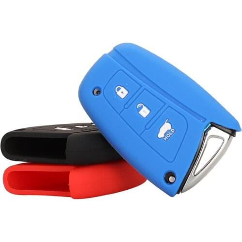 Bilchave New 3 Buttons For Hyundai Solaris ix35 ix45 Accent Elantra Santa Fe Holder FOB Remote Car Key Silicone Cover Case