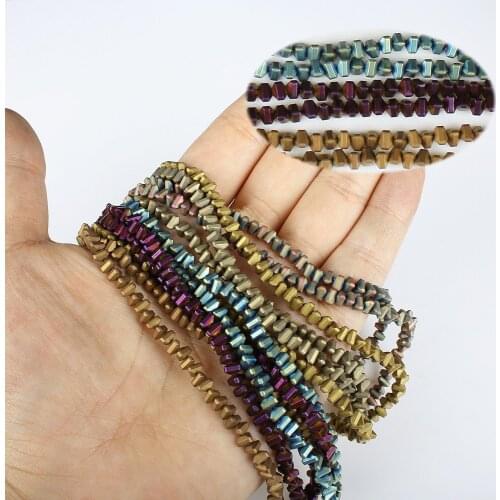 4x3mm Triangle Shape Hematite Loose Beads No Magnetic Spacer Beadsstrand Vacuum Plating DIY for Making Necklace Bracelet