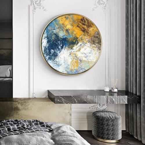 EECAMAIL Round Diamond Painting Modern Simple Creative Living Room Abstract Cross Stitch Porch Bedroom Diamond Embroidered Full