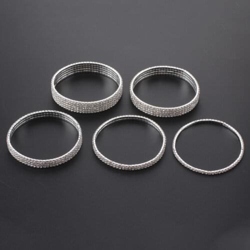 Stretchy 1-5 Rows Bracelet Anklet Ankle chain Diamante Rhinestones Anklet Foot chain Ankle leg bracelet For Women Gift