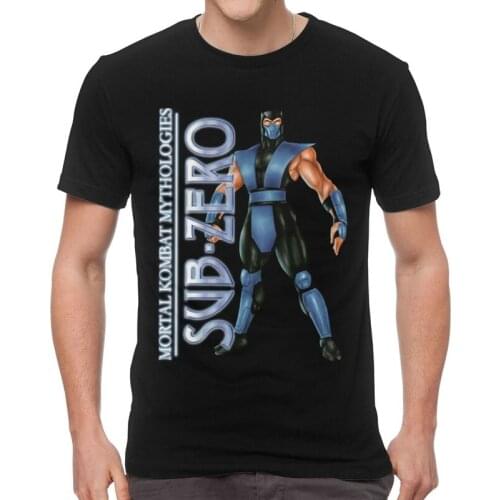 Mens Mortal Kombat T-Shirt Streetwear Mythologies Sub-Zero Sub Zero Tshirt Short Sleeve Hip Hop T Shirt Cotton Tee Tops Merch