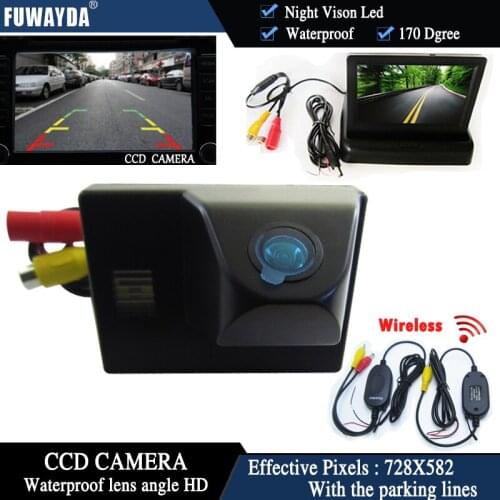 FUWAYDA Wireless CCD Chip Car Rear View Camera for TOYOTA Land Cruiser LC 100 120 4500 4700+4.3 Inch foldable LCD TFT Monitor HD