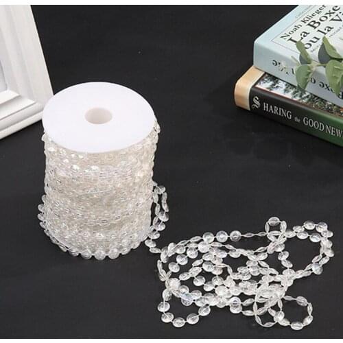Acrylic Beads Chain 30m/ Roll Christmas Wedding Party Decoration Crystal Bead Garland Diamond Strand Home Curtain Decorative