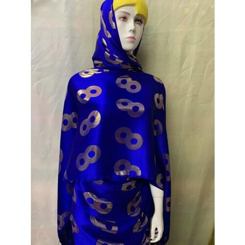 Blue&gold lace fabric pure silk fabric robe satin dress african lace material french lace fabric high quality 5yard