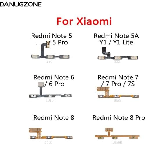 Power Button Switch Volume Button Mute On / Off Key Flex Cable For Xiaomi Redmi NOTE 8 Pro 7 7S 6 5 5A