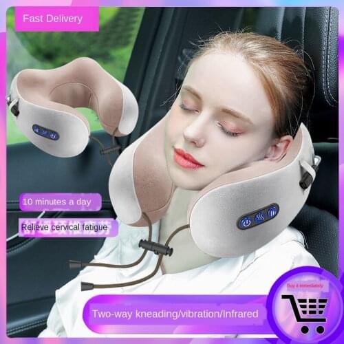 Electric Neck Massager U shaped Pillow Multifunctional Portable Shoulder Cervical Massager Outdoor Home Car Relaxing Massage