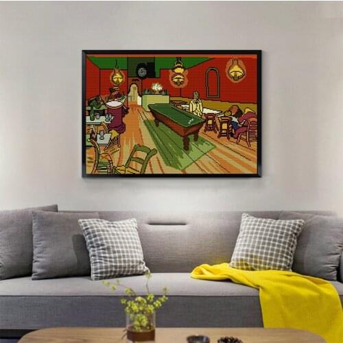 Joy Sunday Night Cafe Cross Stitch Kit Early Childhood Education Gift Family Decoration11 14CT Embroidery Kit Hand Embroidery