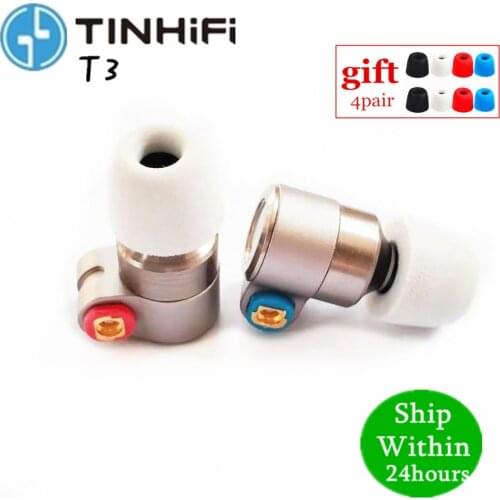 TINHIFI T3 In Ear Earphone 1BA+1DD Knowles Drive HIFI Earphone Metal Earphone Earbud with Gold-plated OFC SPC Cable TIN T4 T2 P1