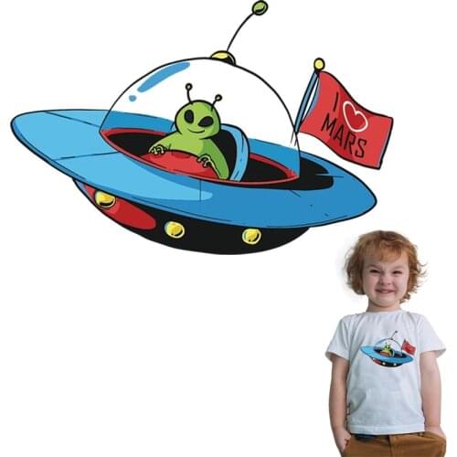 New Alien Patch For Kids Clothes Iron Transfer Alien Patch Space Transfer Heat Transfer Patch Washable Applique
