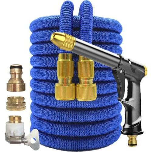 New High-Pressure Water Gun Hose Lightweight Wear-Resistant Expandable Hose Garden Watering Hose Metal Nozzle Direct Sales