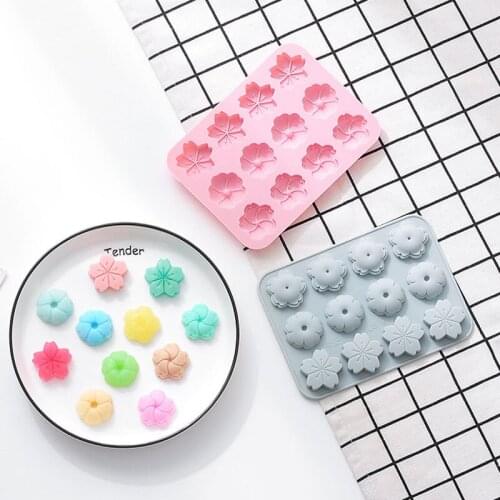 Wholesale Beautiful Flower Food Grade Silicone Mold Fudge Shaped Jelly Pudding Ice Cube Cake Decoration Tool Kitchen Baking