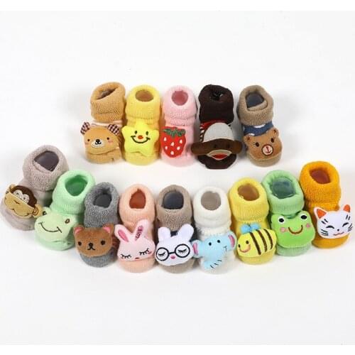 2021 Autumn Baby Clothing Newborn Cute Doll Socks Toddler Girl Boys Cartoon Casual Anti-slip Socks Infant Socks Calcetines Bebe