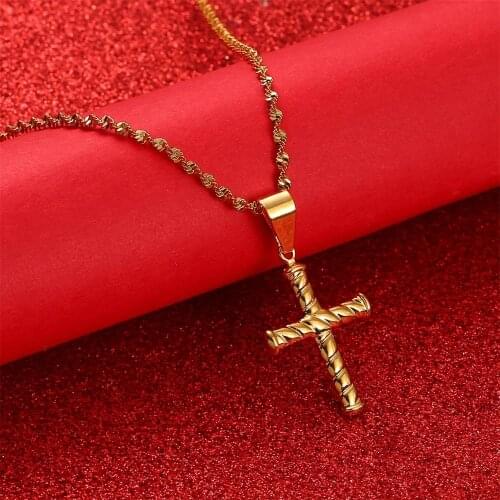 New Arrival Cross Pendant Necklace Gold Color Cross Necklace Jewelry
