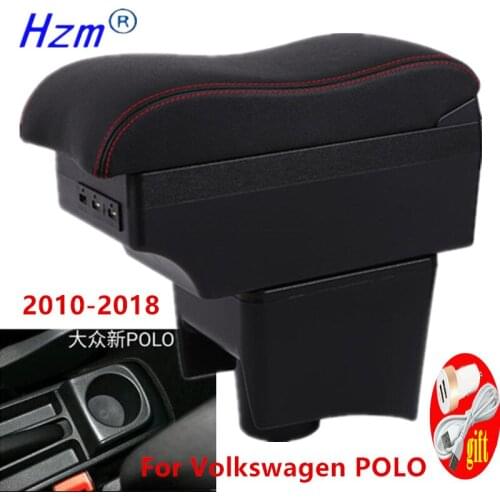 For Volkswagen POLO Armrest 2012-2018 new For VW POLO Mk5 6R Vento Car Armrest box Center Storage box Car accessories Retrofit