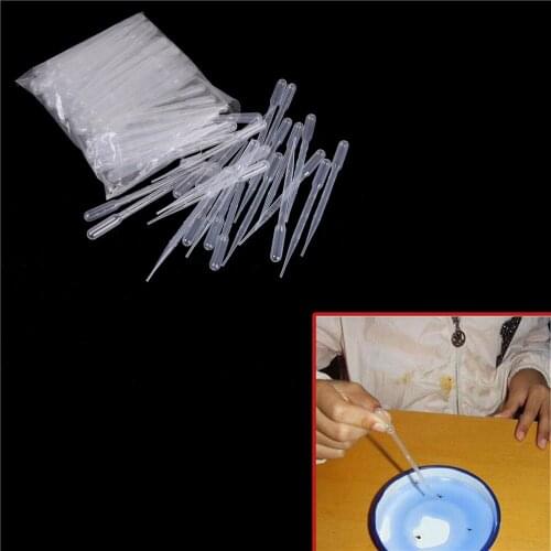 100PCS/set 3ML Transparent Pipettes Disposable Safe Plastic Eye Dropper Transfer Graduated Pipettes For Lab Experiment Supplies