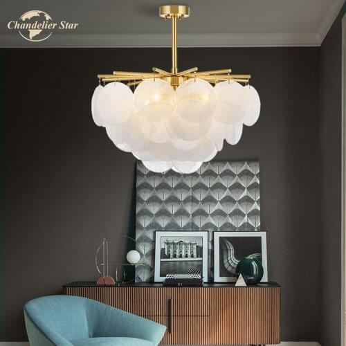 Luxury LED Chandeliers Lighting Nordic Romantic White Metal Glass Indoor Lights Fixture Bedroom Living Room Villa Lamps Lustre