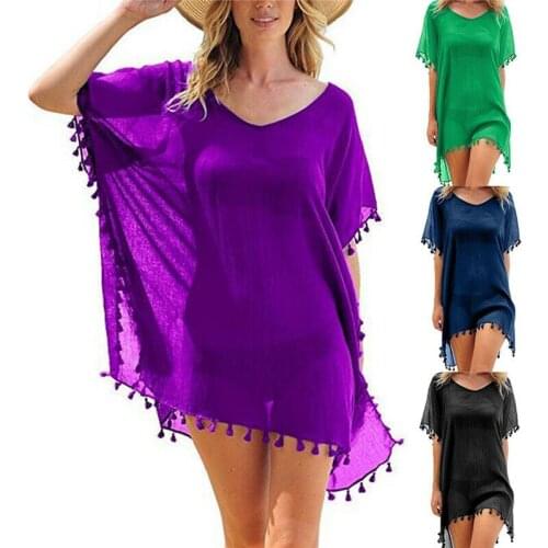 Hirigin Chiffon Fringe Blouse Mini Dress Beachwear Womens Swimwear Swimwear Swimwear Beachwear