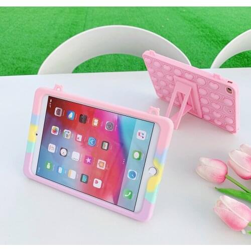 Lovely Silicone Case for iPad Pro 11 10.2 Air 10.5 Pro 9.7 Shockproof Cover for iPad 2 3 4 5 6 9.7 5th 6th Air 4 Kid Case+Strap