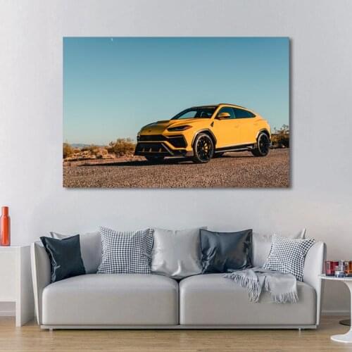 Modern Canvas Paintings Supercar Urus 2019 Yellow Car Photo Wall Art Posters and Prints for Living Room Decor