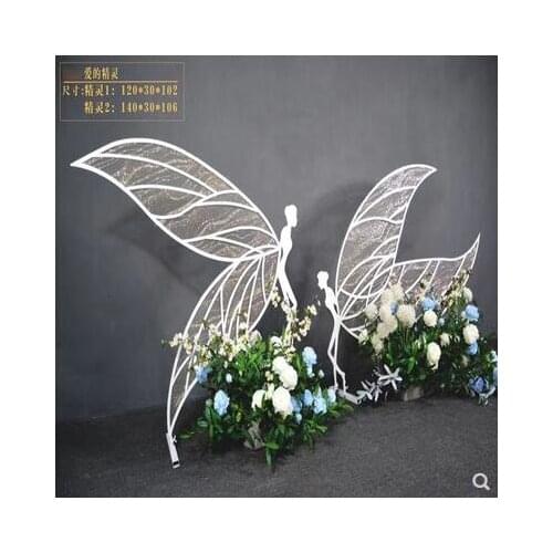 Wedding props, love elves, iron art, stage arrangement, iron art, wings, elves, window decorations