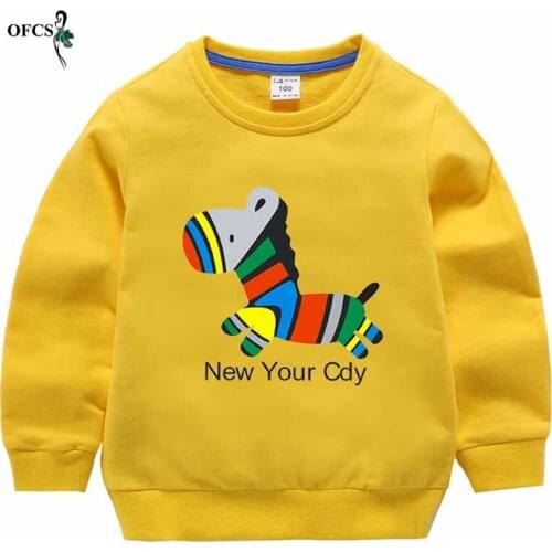 Children Sweatshirt Spring New Baby Boys Casual Loose Jumper Kids Girls Cotton O-Neck Cartoon Printed Tops Children Clothes