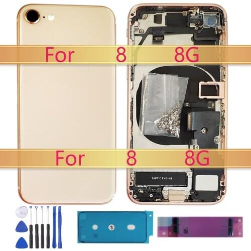 Back Housing Assembly Rear Door Battery Cover Case Chassis For iPhone 8 8g back cover with parts flex cable
