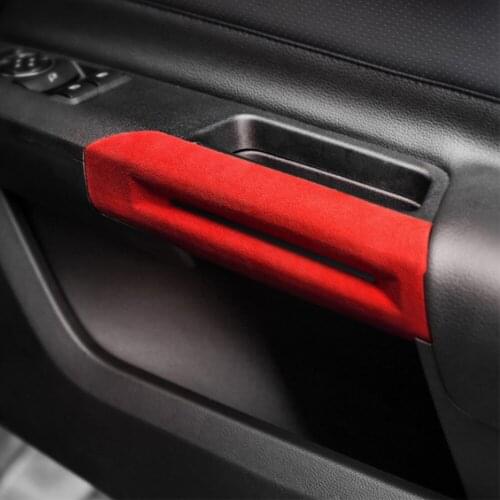 Suede Car Accessory For Ford Mustang 2015-2020 Door Armrest Decoration Cover Styling Interior Accessory 2pcs