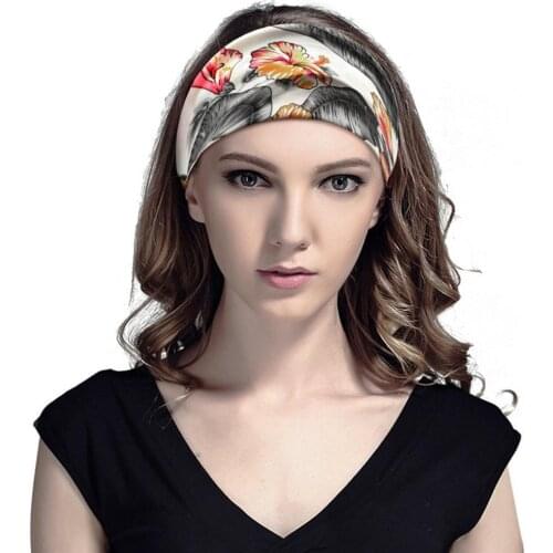 Women Elastic Comfortable Fabric Yoga Sport Headband Wide Wrap for Indoor Outdoor