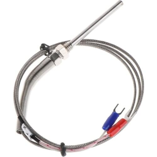 1M K-Type Thermocouple Probe 5mm x 50mm 2Wire M8 Thread 3.3Ft Temperature Sensor