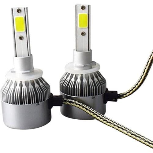 1pairs Auto Car H8 H3 H11 H7 H4 H1 LED Headlights 6000K Cool white 72W 7600LM COB Bulbs Diodes Automobiles Parts Lamp