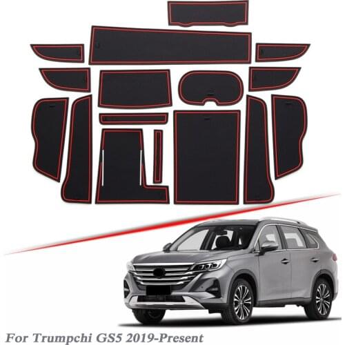 16pcs Car Styling Gate slot pad For Trumpchi GS5 2019-Present Silica Gel Door Groove Mat interior Non-slip dust Mat Accessories