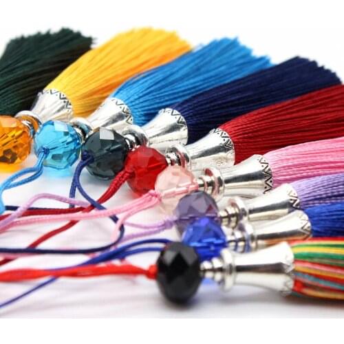 5Pcs/Pack beautiful Crystal tassel 80mm jewelry decoration accessories clothing diy pendant fan pendant small hanging ear tassel